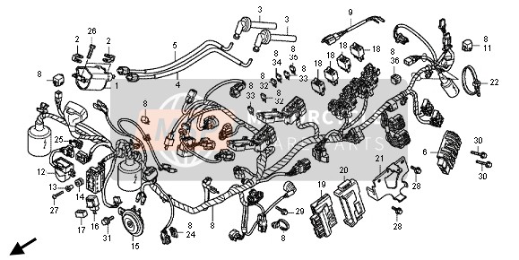 32100MFT641, Harness, Wire, Honda, 1